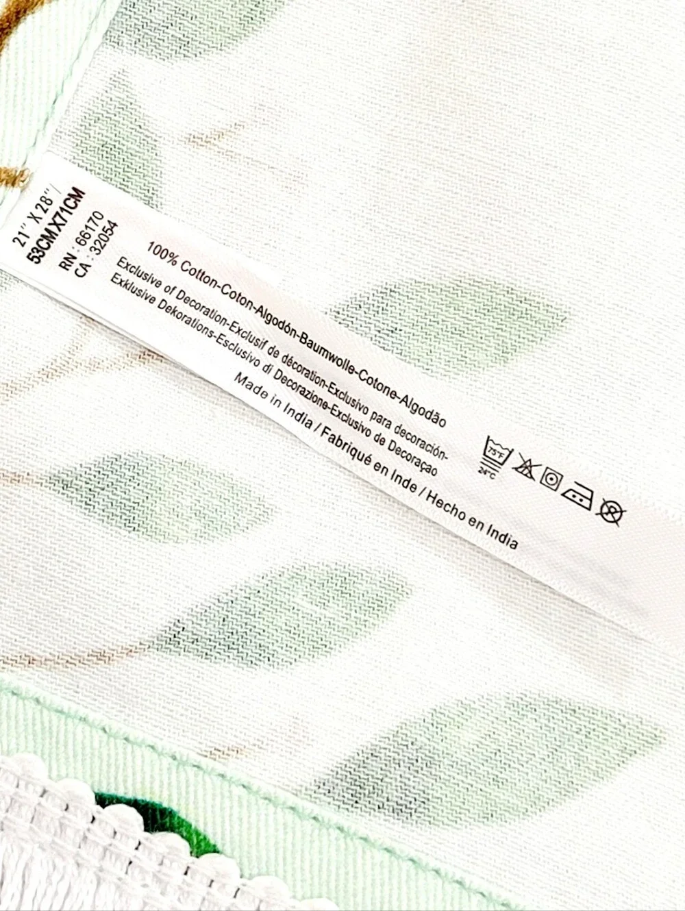 NWT Anthropologie Flora Waycott Botanical Garden Insects Mint Green Dish Towel